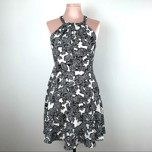 Floral High Neck Dress